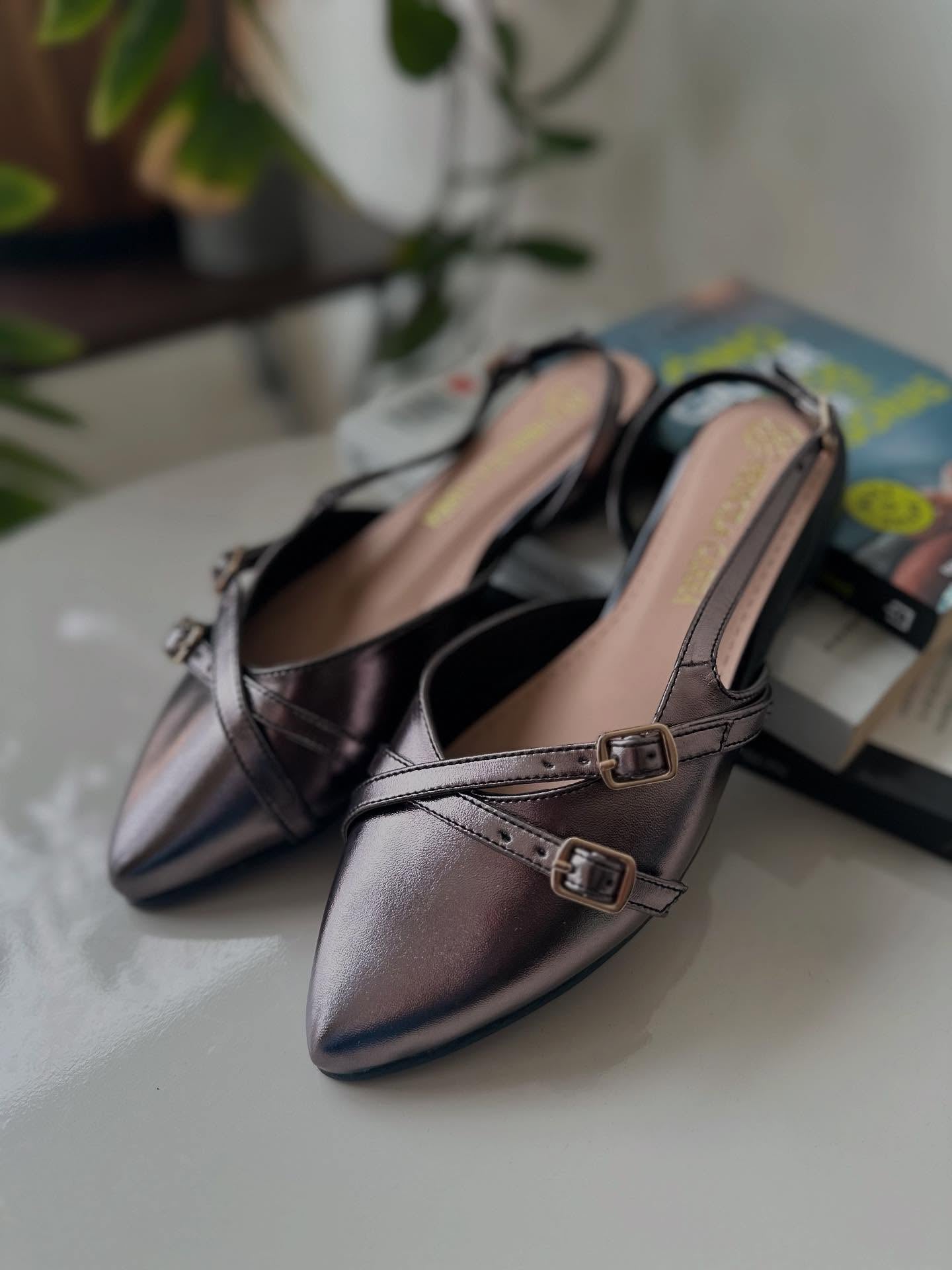 Sandalias Doble Tira Platinado