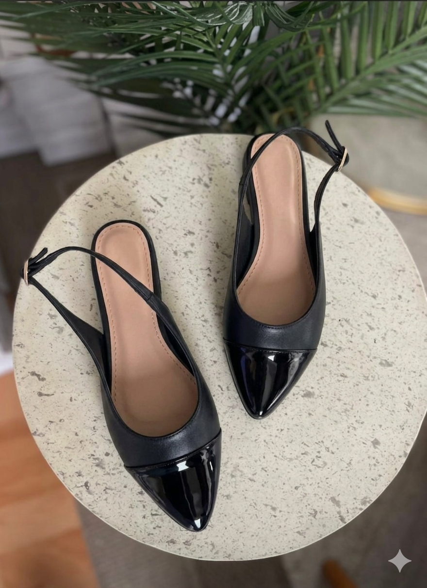 Negro Charol Slingback