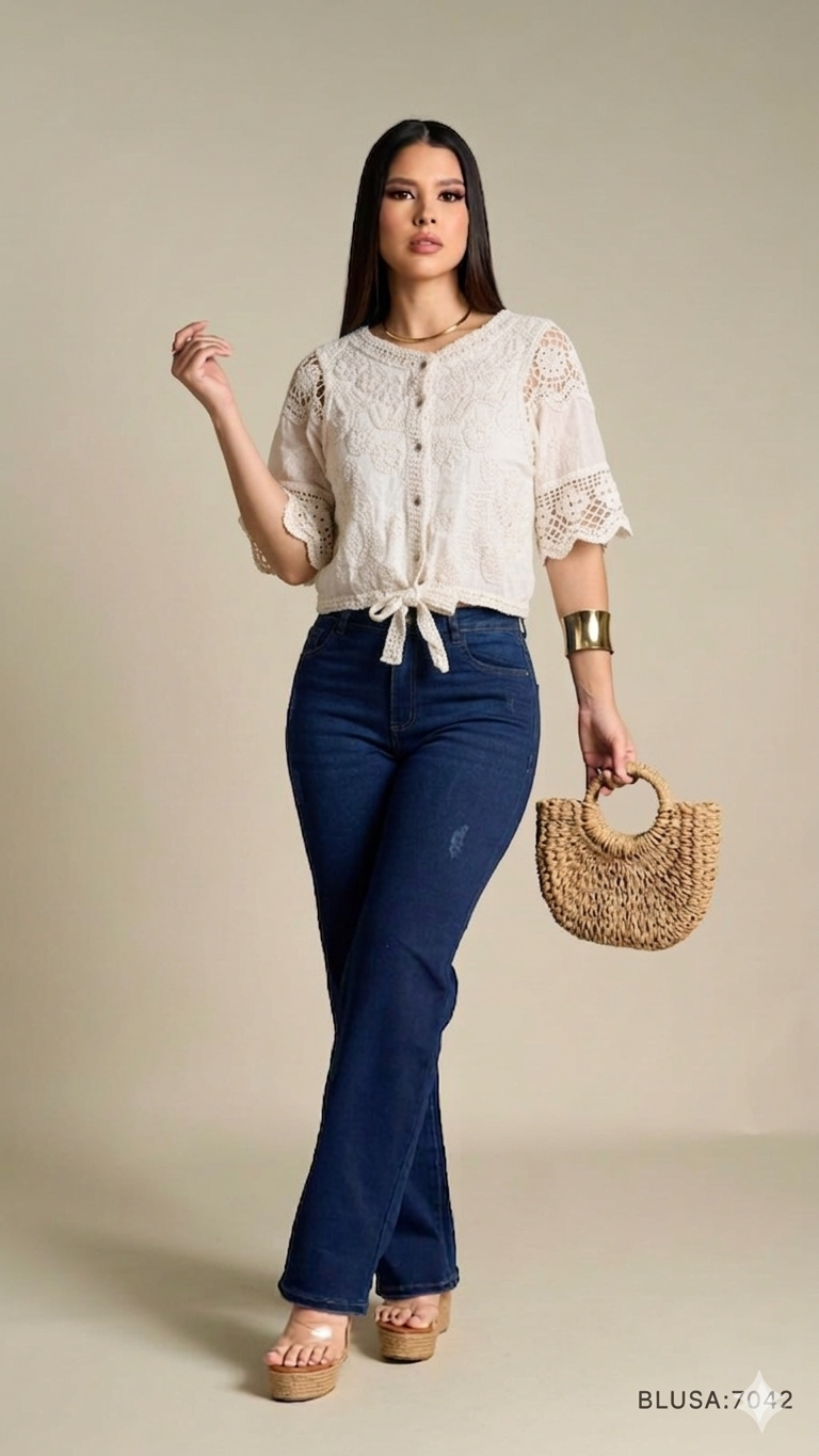 Blusa Hilo Mangas 7041