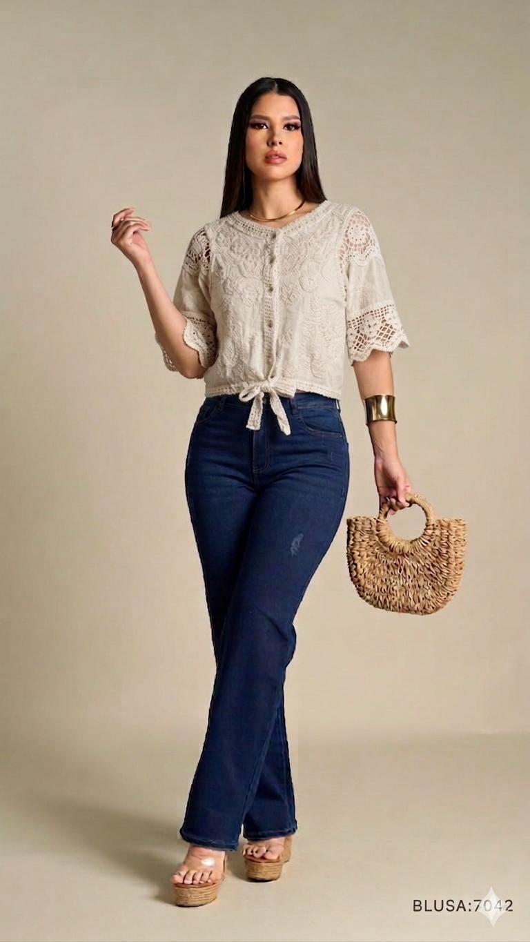 Blusa Hilo Mangas 7041