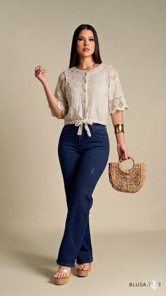 Blusa Hilo Mangas 7041