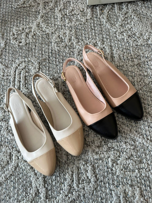 Mary punta color Slingbacks