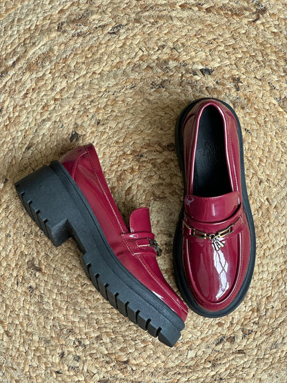 Rojo Vino Mocasines