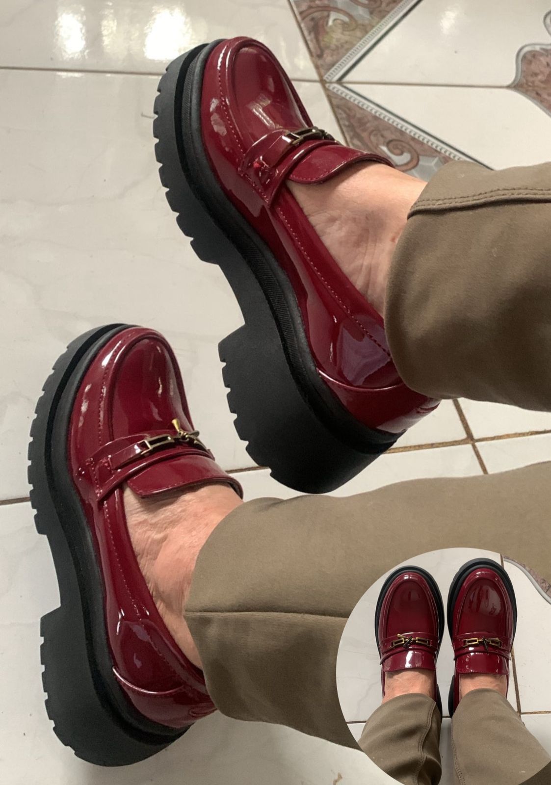 Rojo Vino Mocasines