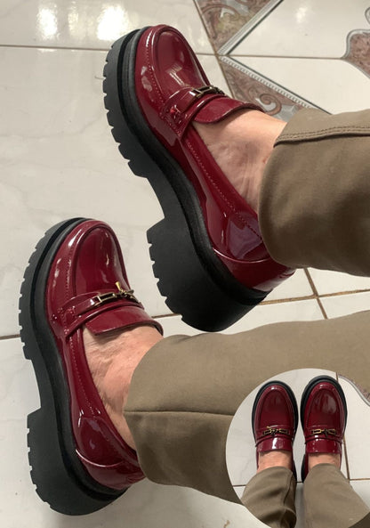 Rojo Vino Mocasines