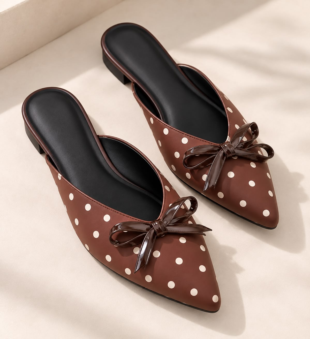 Polka Flats Slingbacks