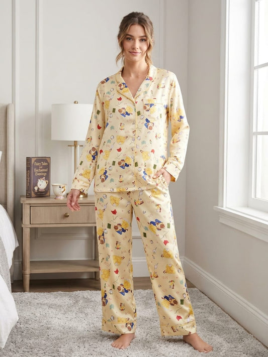 La Bella y la bestia pijama satin